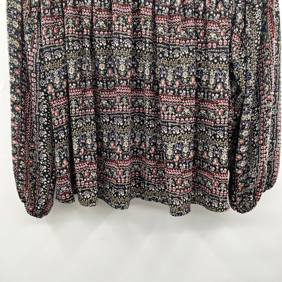 Ces Femme V-Neck Peasant Top Multicolor Print Size Small - Picture 2 of 9